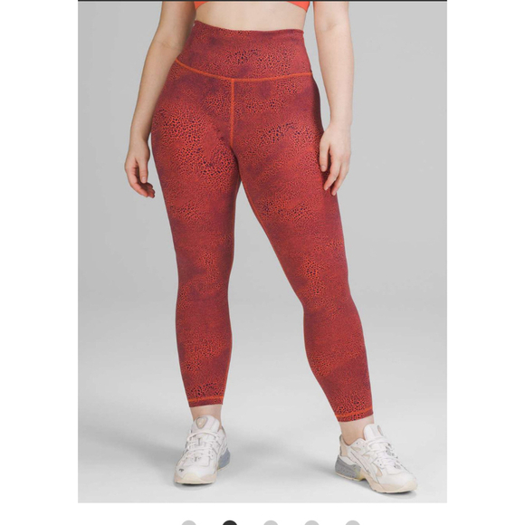 Lululemon Pants - Lululemon Wunder Train High-Rise Tight 25" Crackle Glaze Vintage Orange Larkspur
